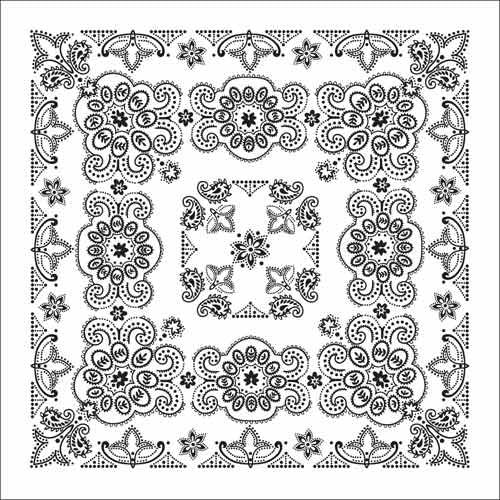 BD2506 Bandana Texas Paisley White [27" x27"]