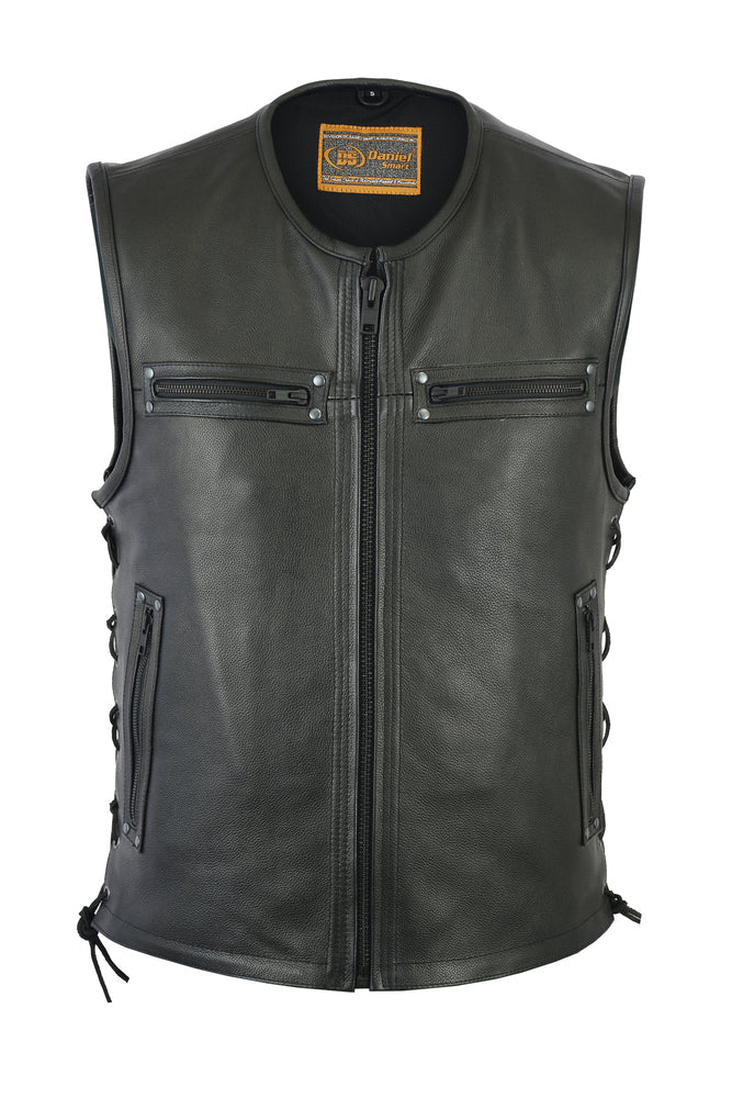 DS146 Men's Zipper Front Single Back Panel Concealed Carry Vest