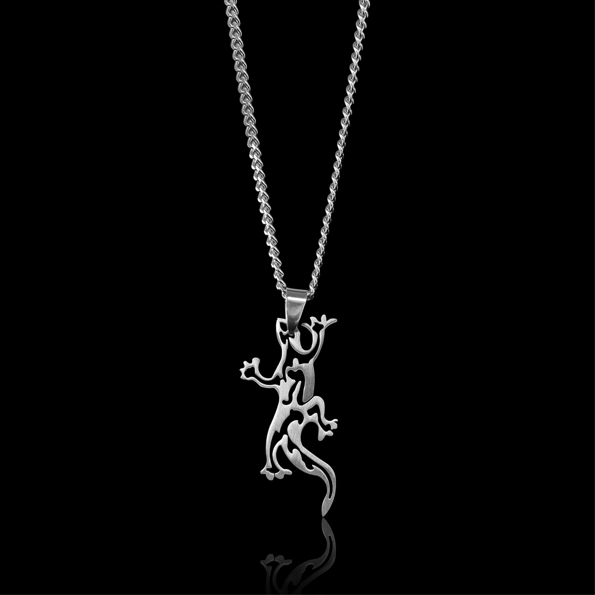 Stainless Steel Tribal Lizard Curb Chain Necklace – Valiant Biker