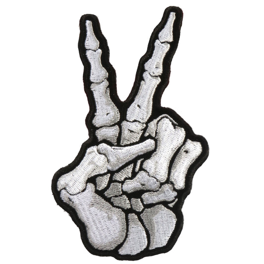 Hot Leathers 3" x 5" Skeleton Peace Sign Patch