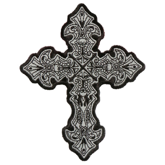 Hot Leathers 4" x 5" Reflective Crucifix Patch