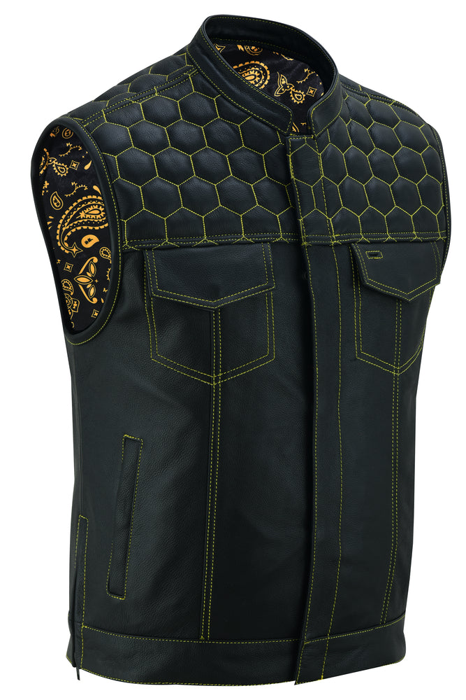 Gold Rush Paisley Lined Motorcycle Vest