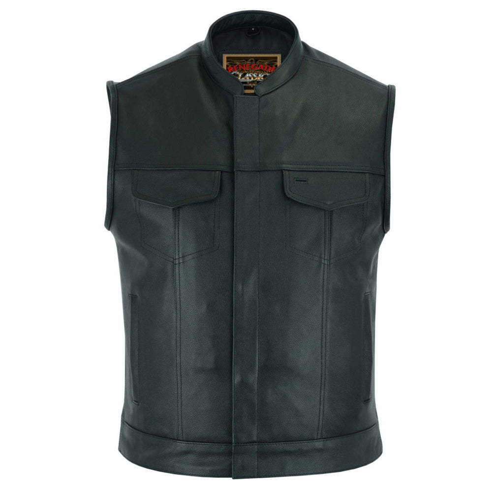 Concealed Snaps Scoop Collar Hidden Vest