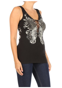 2226 BLACK Edgy Pistol Tank Top