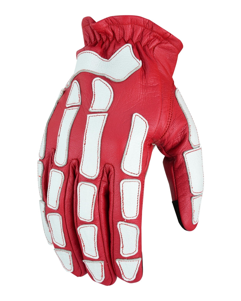 Skeletal Grip Red and White Skeleton Design Riding Glove