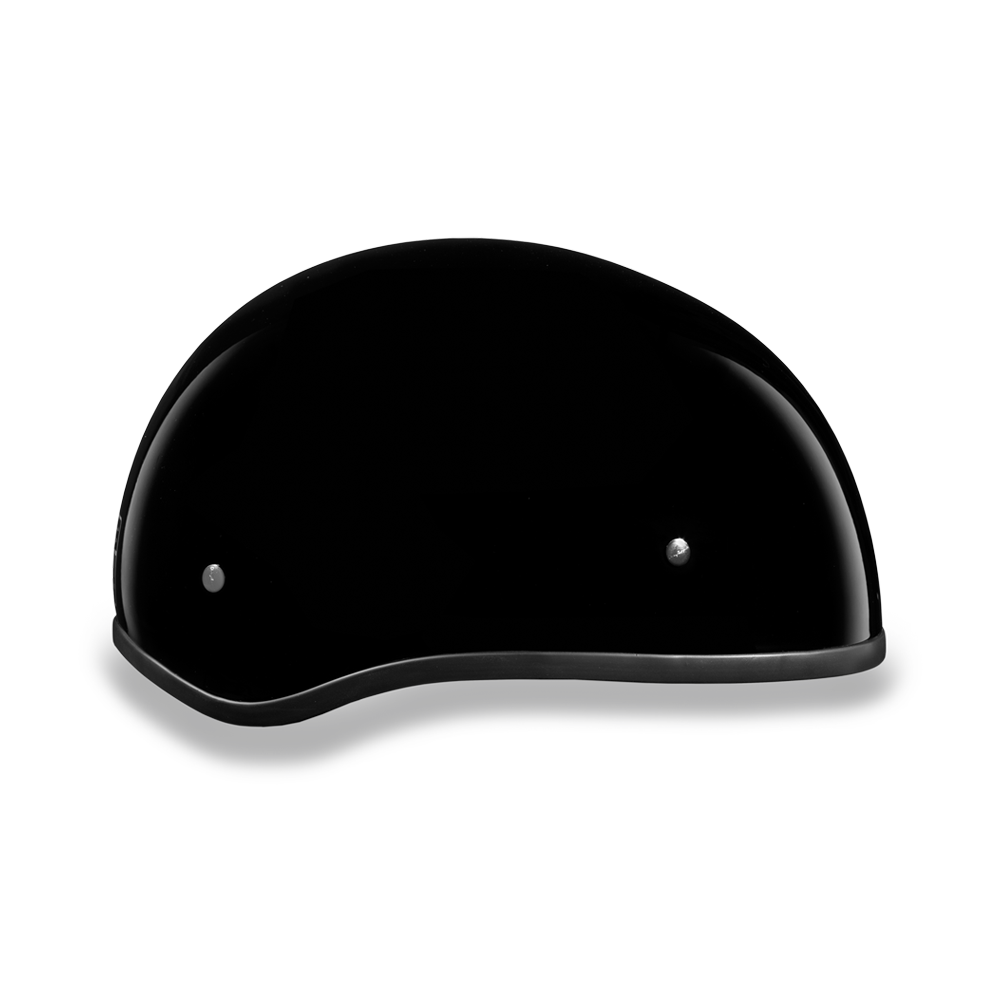 D1-ANS D.O.T. DAYTONA SKULL CAP W/O VISOR - HI-GLOSS BLACK