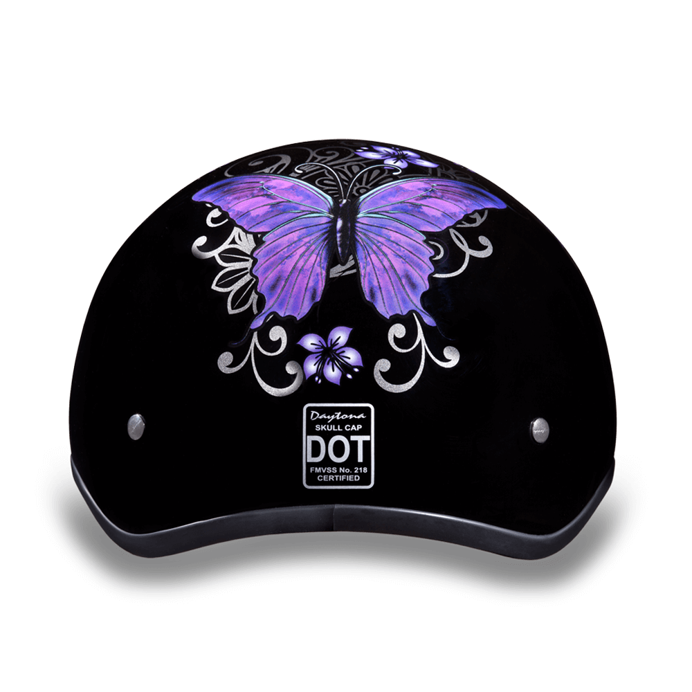 D6-B D.O.T. DAYTONA SKULL CAP - W/ BUTTERFLY