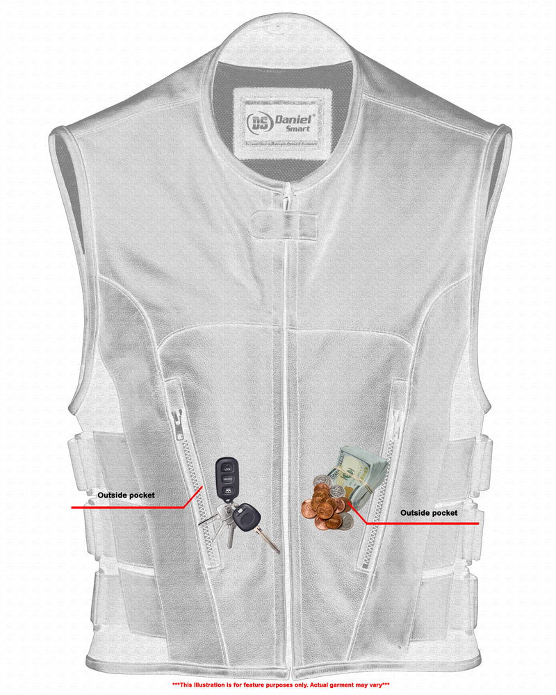 Men's Updated SWAT Team Style Leather Vest