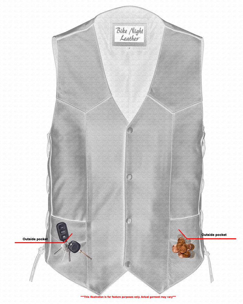 Men's Side Lace Economy Motorcycle Vest