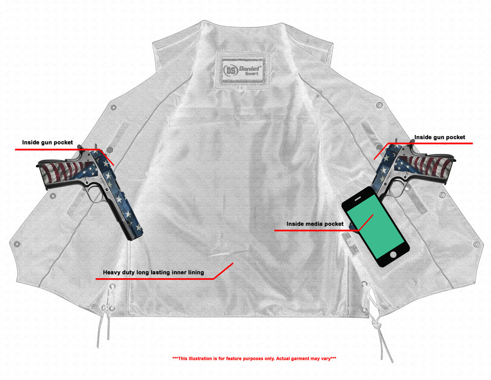 DS111 Traditional Single Back Panel Concealed Carry Vest