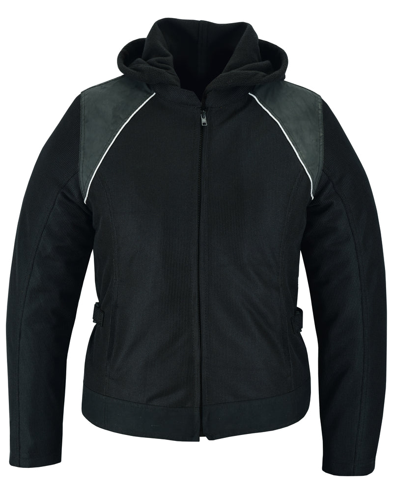 DS867 Women's Mesh 3-in-1 Riding Jacket (Black/Black Tone Reflective)