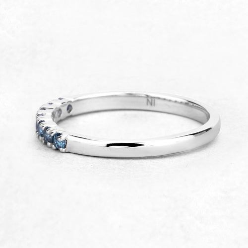 0.22 Carat Genuine Blue Diamond 14K White Gold Ring (I1-I2)