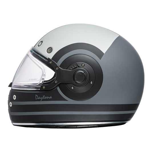 DOT Daytona Retro Full Face Motorcycle Helmet: Vintage Style for Men, Women, & Youth - W/ Racer