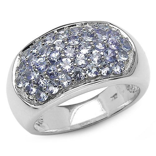 1.37 Carat Genuine Tanzanite .925 Sterling Silver Ring