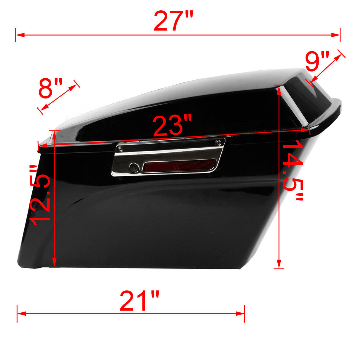 Alforjas duras de color negro intenso y guardabarros trasero LED para Harley Touring Electra Glide 2009-2013