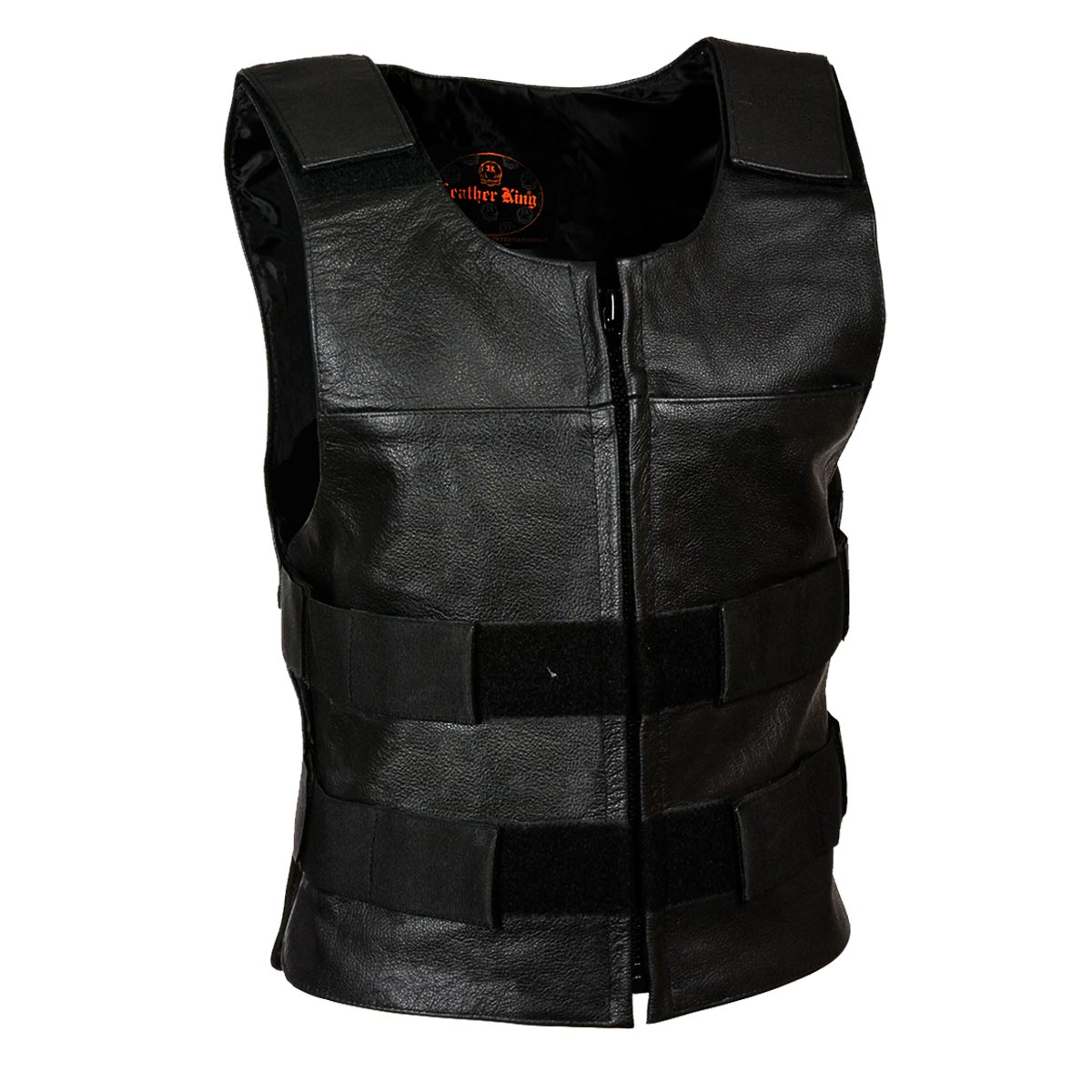 Milwaukee Leather SH1367LZ Women's Black Leather Swat Style Rider Vest w/ Plain Back Panel for Club Patches