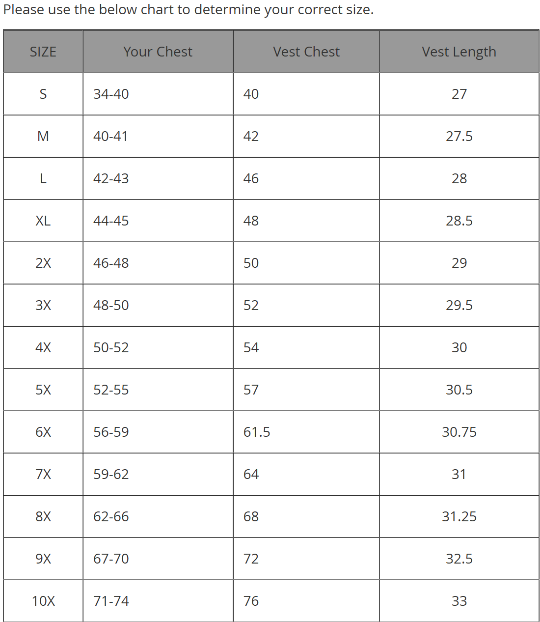 G505 Tall Club Style Vest