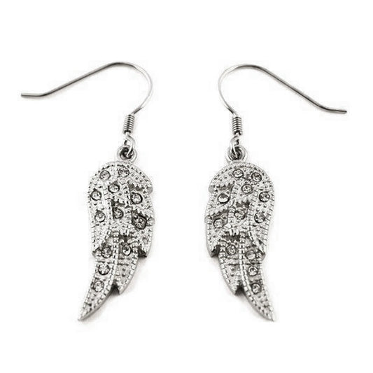 SK2235A Wing  Earrings Bling French Wire