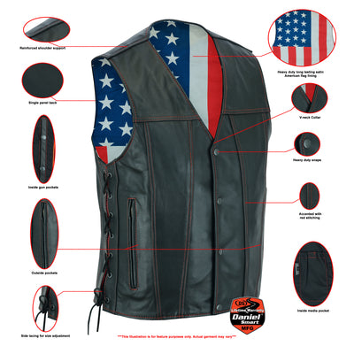 Honor Ride Patriot Leather Biker Vest