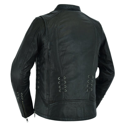 Women's Stylish Biker Jacket and Lacing Accents