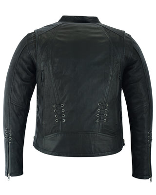 Women's Stylish Biker Jacket and Lacing Accents