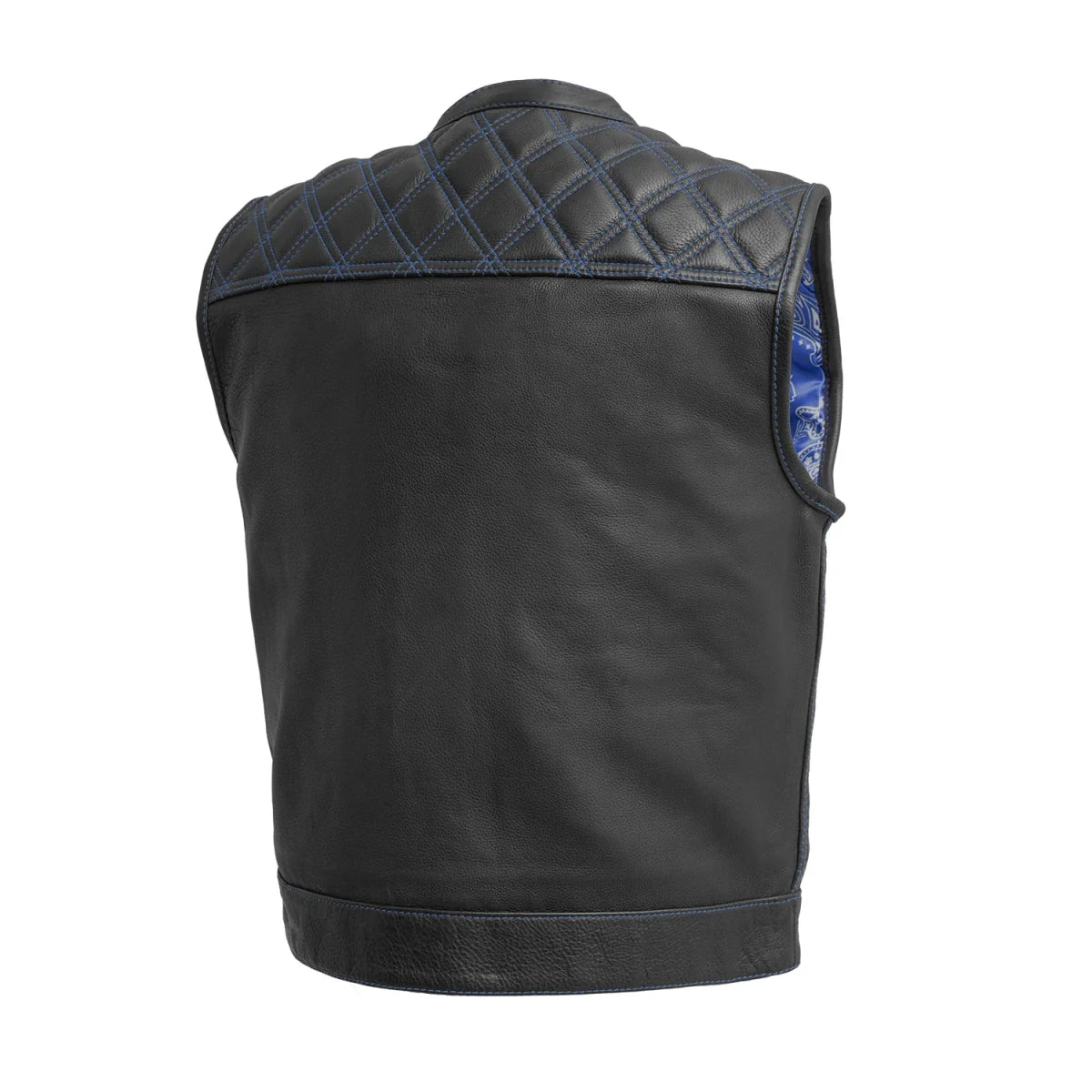 Upside Men's Club Style Leather Vest Orange and Green