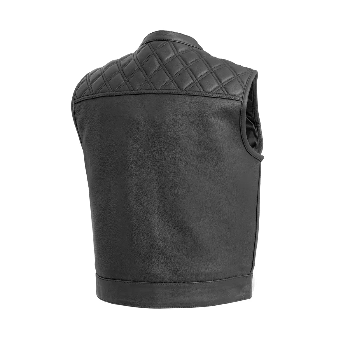 Upside Men's Club Style Leather Vest Orange and Green
