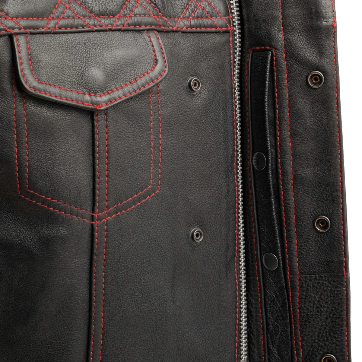 Upside Men's Club Style Leather Vest Orange and Green