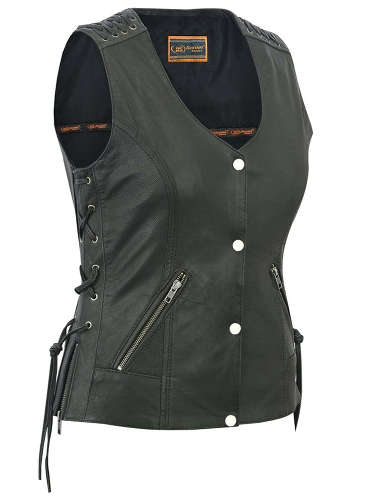 Women's Vest with Grommet and Lacing Accents