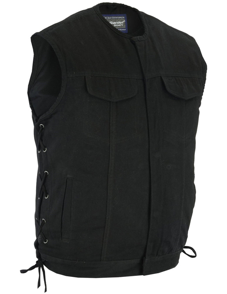 Denim Construction Side Laced Concealed Carry Vest