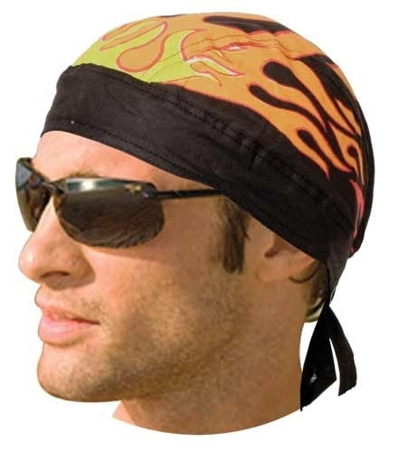 Headwrap Black with Flames