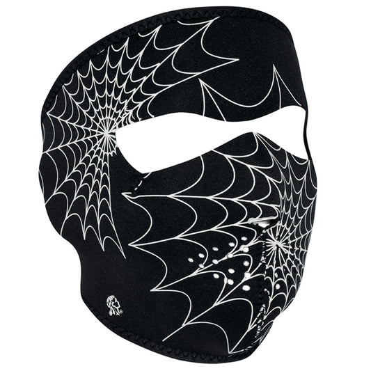 ZAN® Full Mask- Neoprene- Spider Web, Glow in the Dark