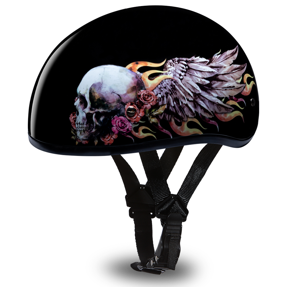 D.O.T. DAYTONA SKULL CAP - W/ SKULL WINGS