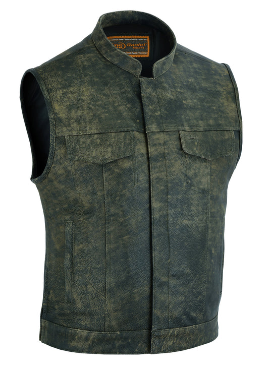 Men's Conceal Carry Antique Brown Motorcycle Vest