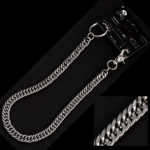 Chromed double chain wallet chain