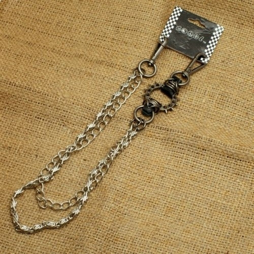 Spike ring Wallet Chain with chrome double chain,