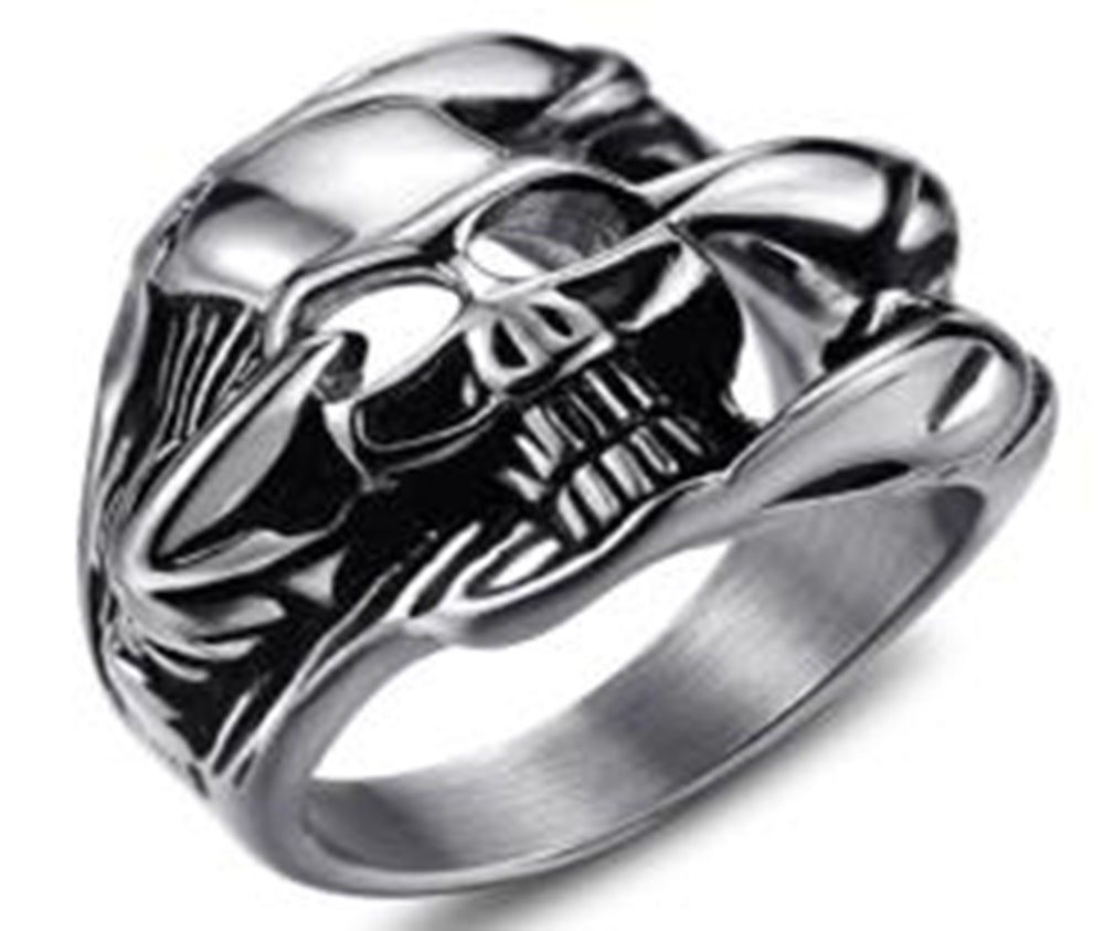 Stainless Steel Skull Darth Vader Biker Ring