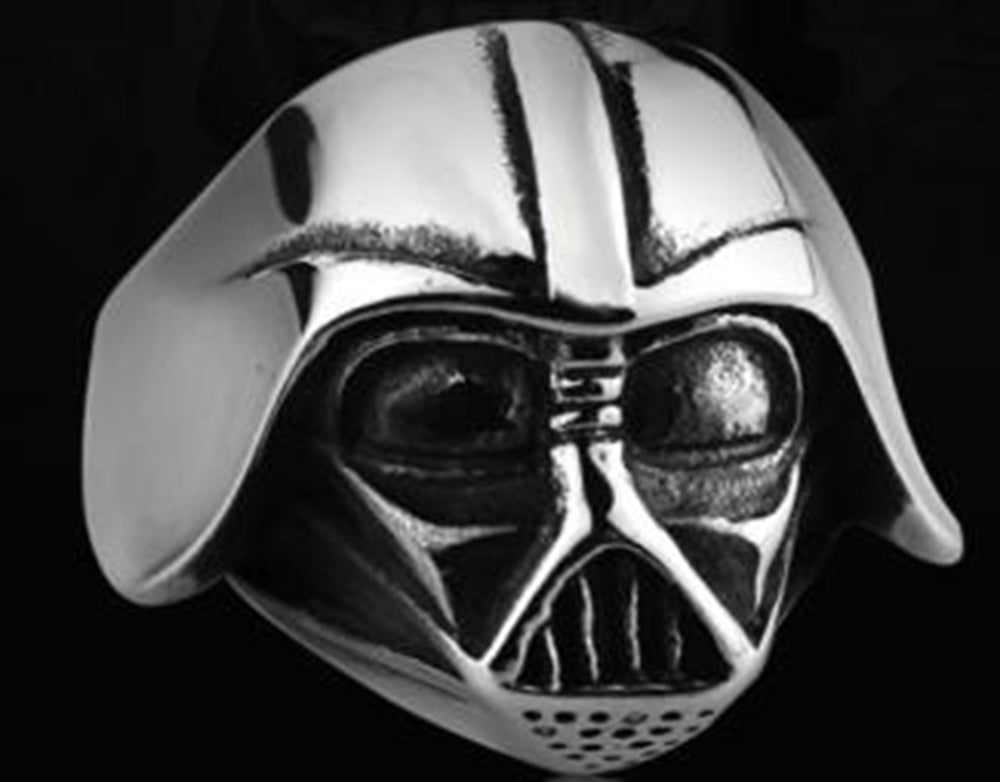 Stainless Steel Star Wars Face Skull Biker Ring