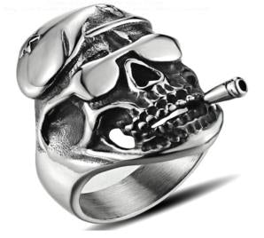 Stainless Steel Cruiser Skull Biker Ring