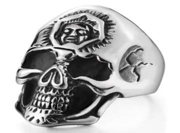 Stainless Steel 3rd Eye Skull Biker Ring
