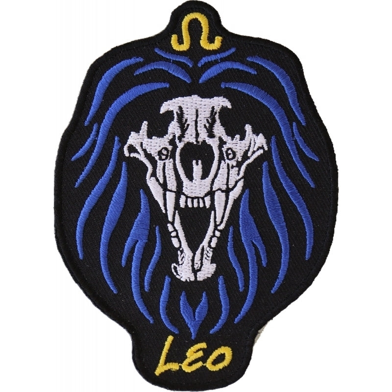 Leo Skull Zodiac Sign Patch