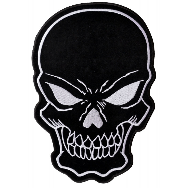 Black Skull Embroidered Iron on Patch