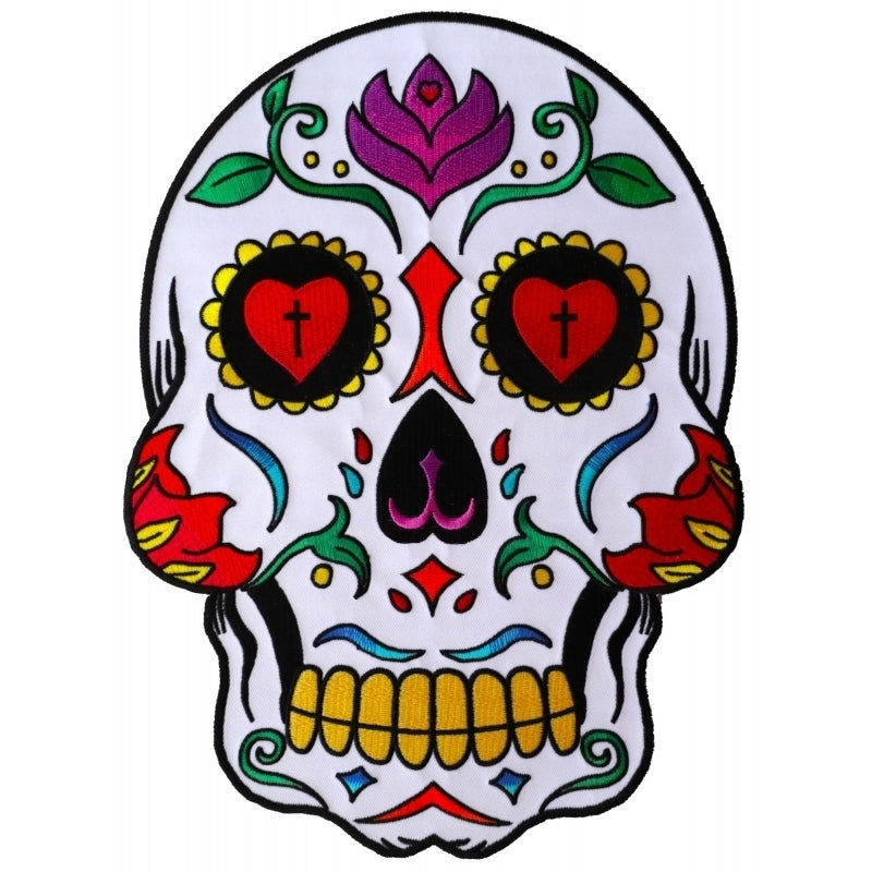 Sugar Skull Embroidered Iron on Patch