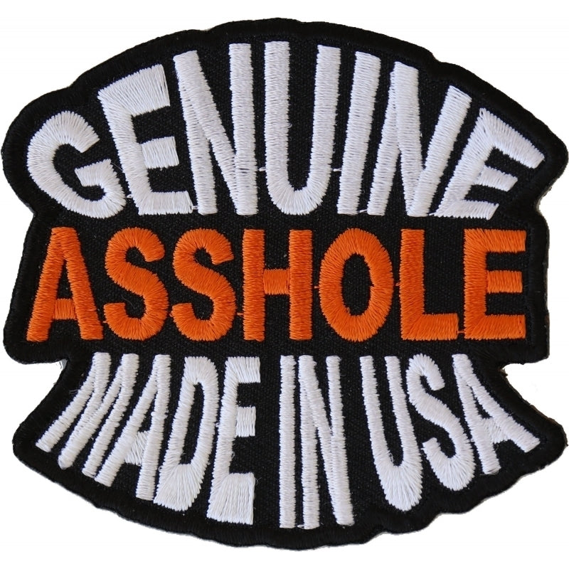Genuine Asshole Made In USA Funny Iron on Patch