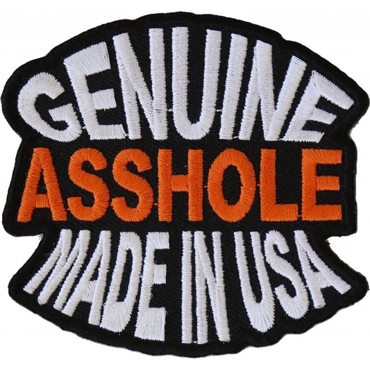 Genuine Asshole Made In USA Funny Iron on Patch