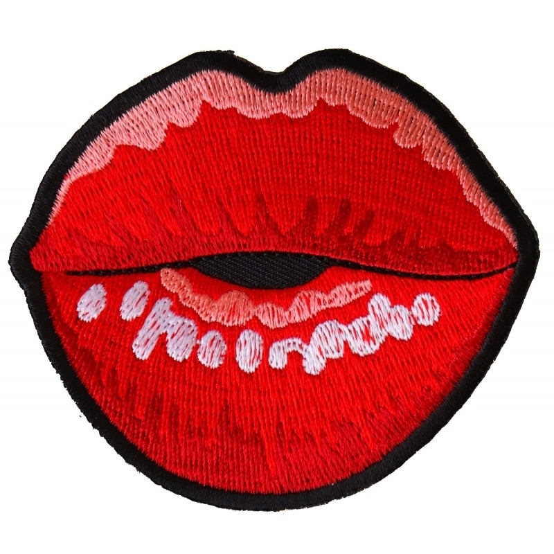 Kissing Lips Small Iron on Novelty Patch