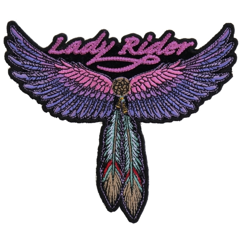 Lady Rider Wings and Feather Medium Size Tribal Patch