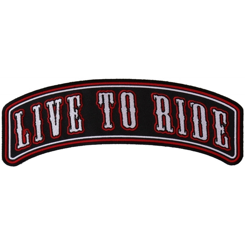 Live To Ride Large Rocker Biker Patch