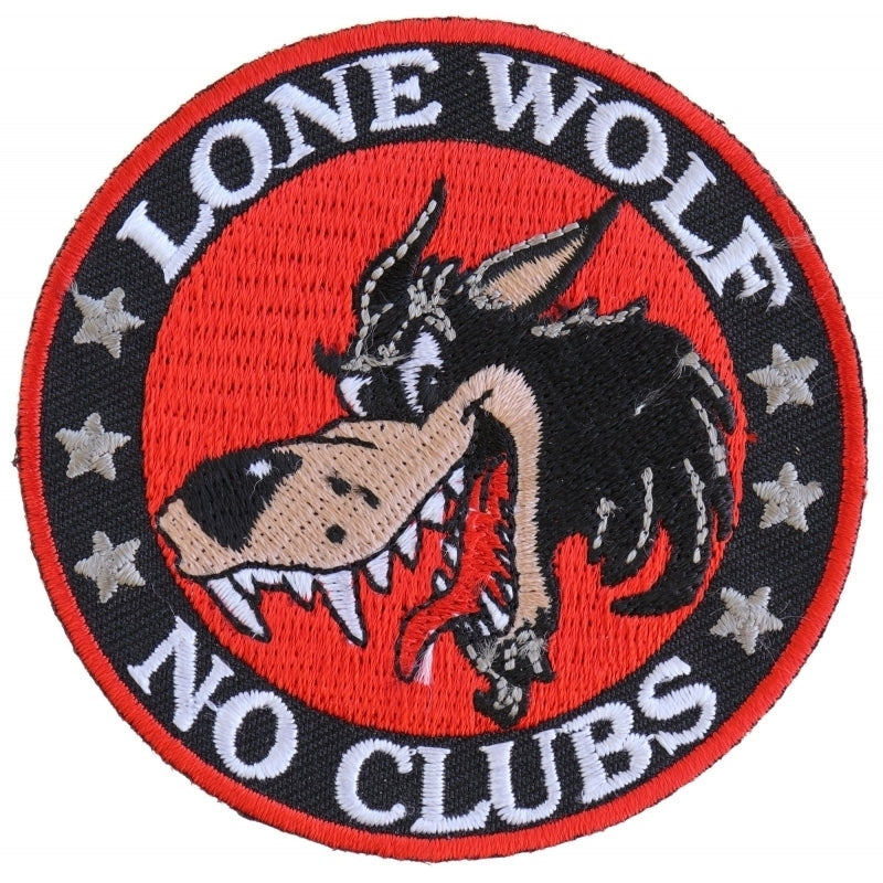 Lone Wolf No Clubs Biker Patch