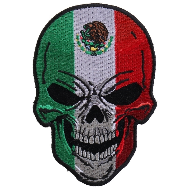 Mexican Flag Skull Small Patch